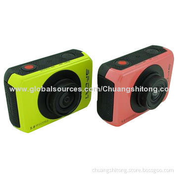 External sport camera, focus lens, 1280x720/30fps promotion with LCD display
